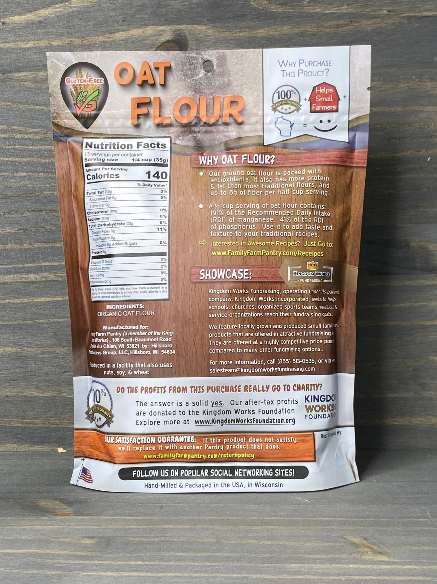 Organic Oat Flour (16 oz Bag)